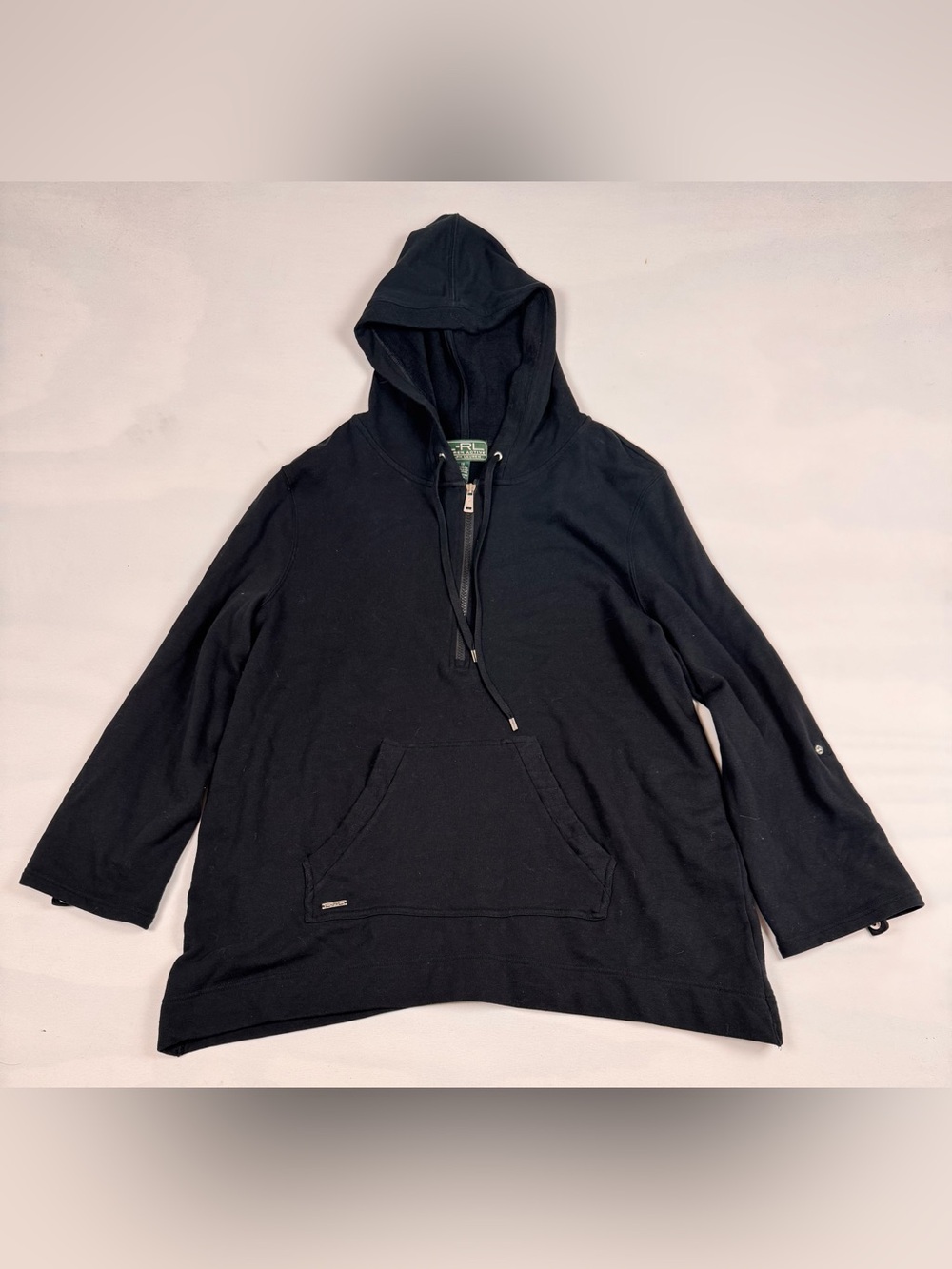 Lauren Ralph Lauren Active Long Sleeve Hoodie 1/2 Zip Black Women’s 1X